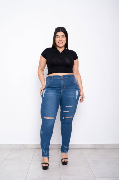 Chupin Azul Roturas c/Tajos Elastizado