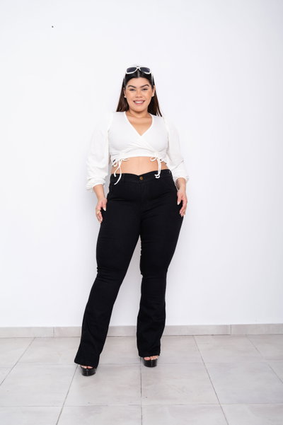 Oxford Negro Liso Elastizado ESP