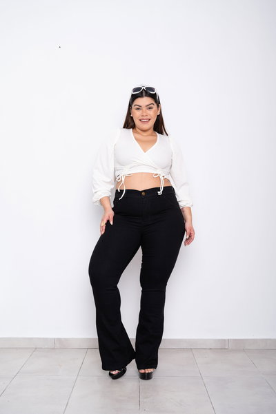 Oxford Negro Liso Elastizado