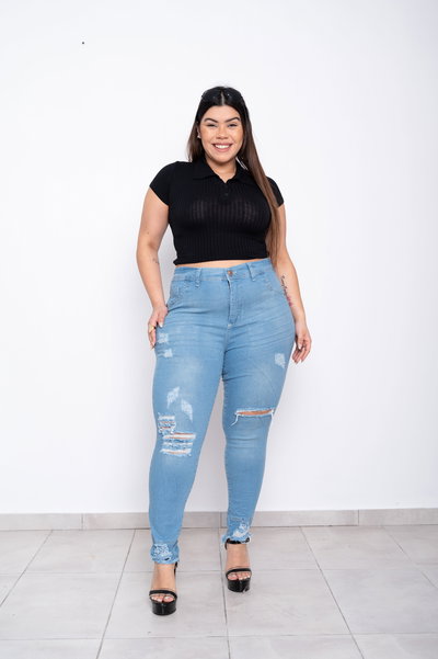 Chupin Celeste Roturas c/Tajos Elastizado ESP