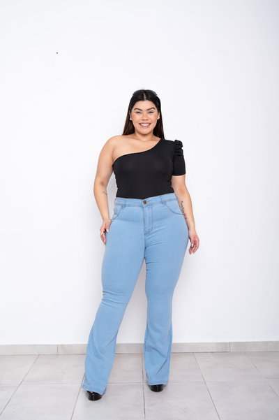 Oxford Celeste Liso Elastizado