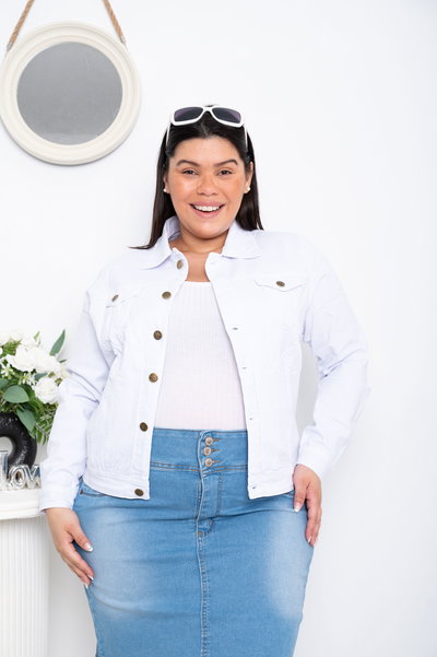 Campera Blanca Lisa Elastizado