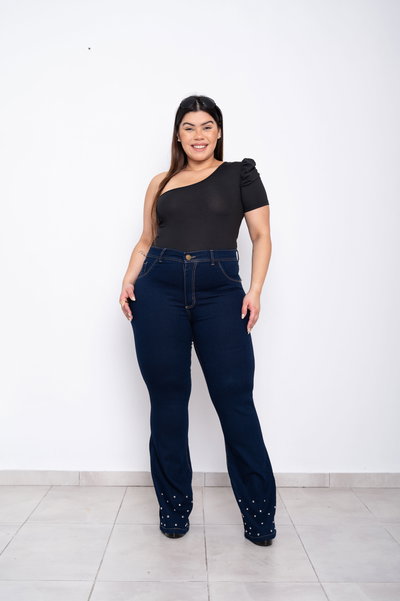 Oxford Azul Oscuro c/Tachas Elastizado