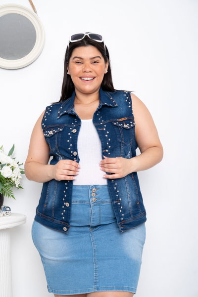 Chaleco Azul c/Tachas Elastizado