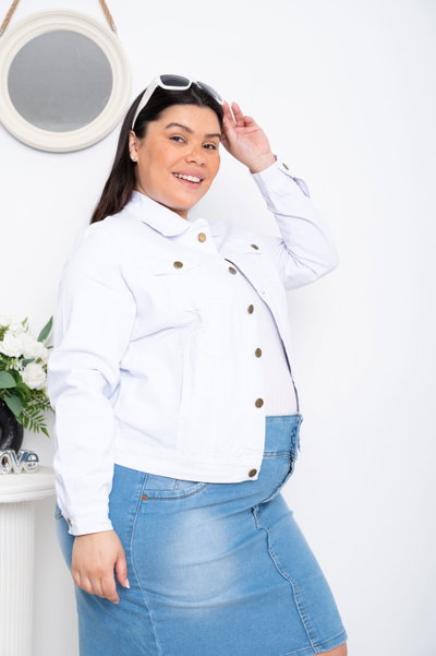 Campera Blanca Lisa Elastizado