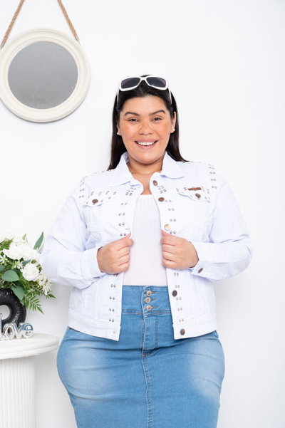 Campera Blanca c/Tachas Elastizado