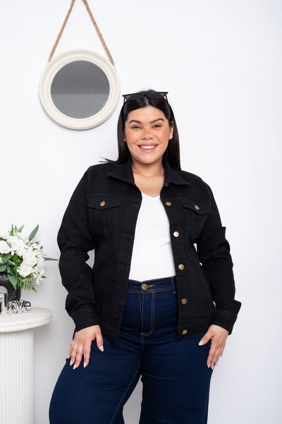 Campera Negra Lisa Elastizada