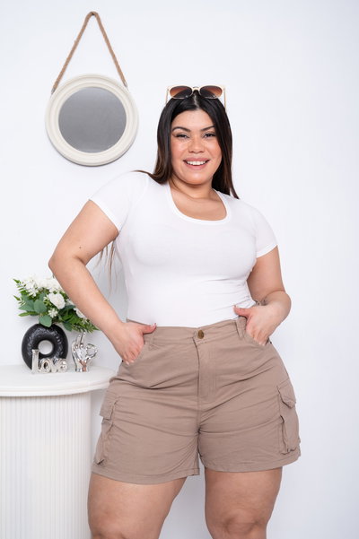 Short Gabardina Tostado Cargo Elastizado ESP