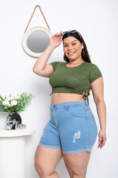 Short Celeste Roturas Elastizado ESP