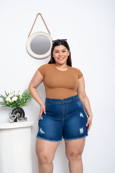 Short Azul Roturas Elastizado ESP