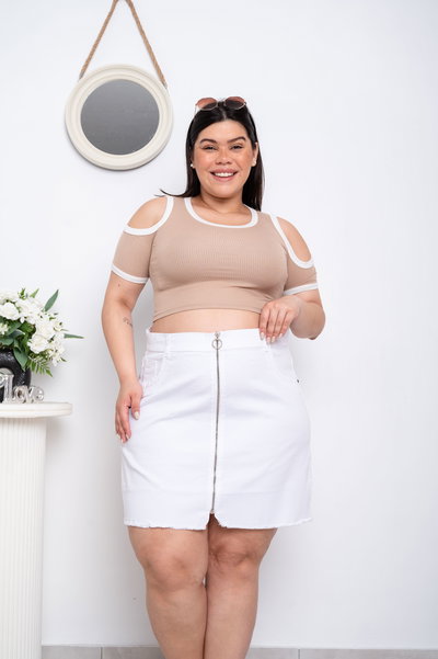 Pollera Blanca c/Cierre Elastizado ESP