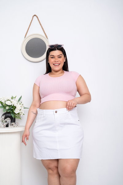 Pollera Blanca Lisa Elastizado ESP