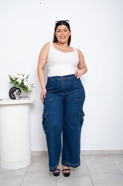 Wideleg Azul Cargo c/Tachas Rígido ESP