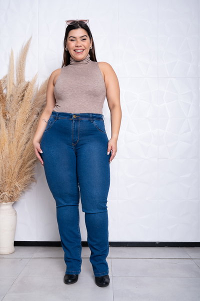 Recto Azul Liso Elastizado ESP