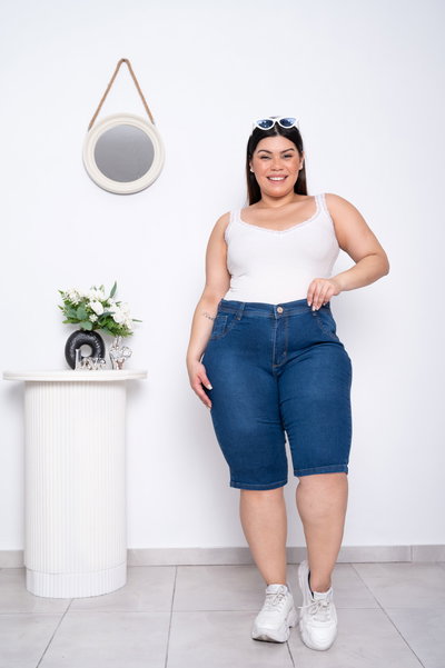 Bermuda Azul Lisa Elastizado ESP