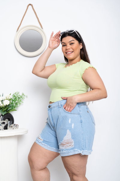 Short Mom Celeste Roturas Rígido ESP