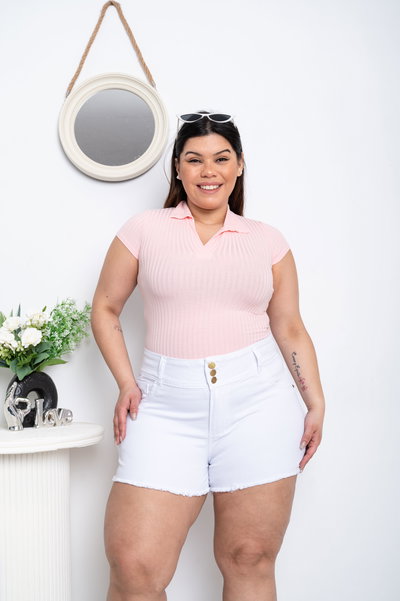 Short Blanco 3 Botones Elastizado 