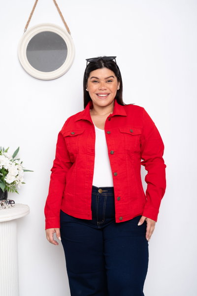 Campera Gabardina Rojo Elastizada