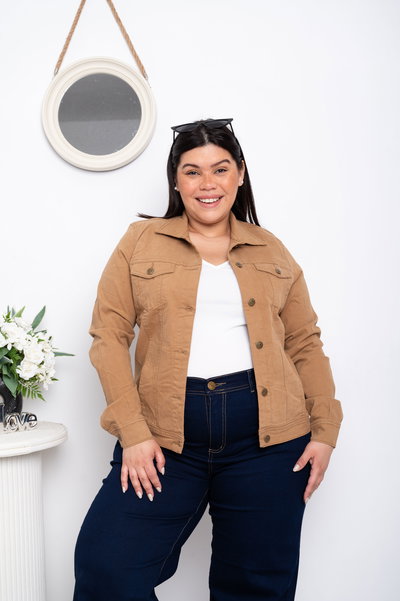 Campera Gabardina Camel Elastizada