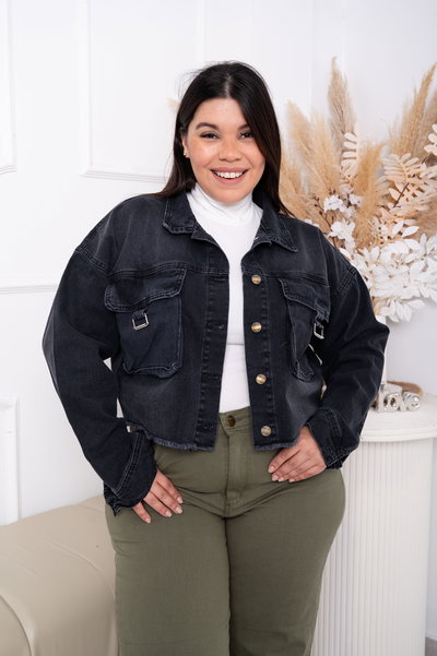 Campera Mom Gris Rígido 