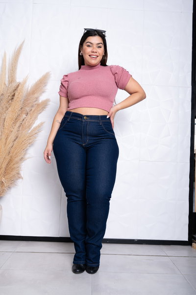 Recto Azul Jaspeado Elastizado 