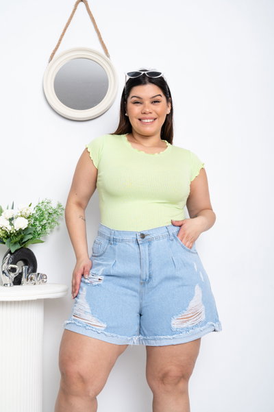Short Mom Celeste Roturas Rígido 
