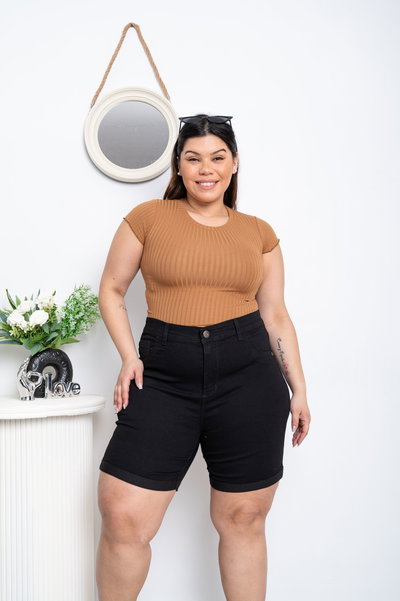 Short Biker Negro Elastizado 