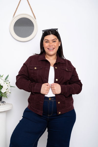 Campera Gabardina Bordo Elastizada