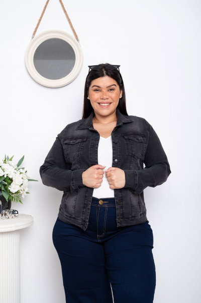 Campera Gris Lisa Elastizada
