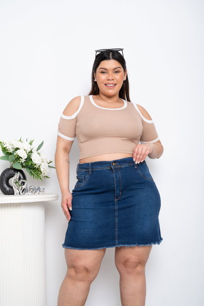 Pollera Azul Lisa Elastizado ESP