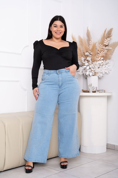 Wideleg Celeste Brillo Doble Elastizado ESP