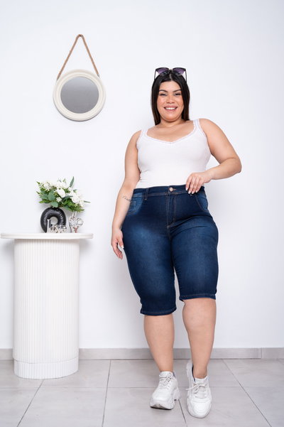 Bermuda Azul Oscuro Lisa Elastizado ESP