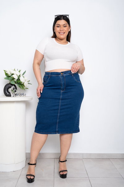 Pollera Azul Larga Elastizado ESP