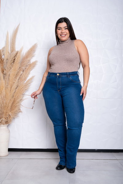 Recto Azul Liso Elastizado 