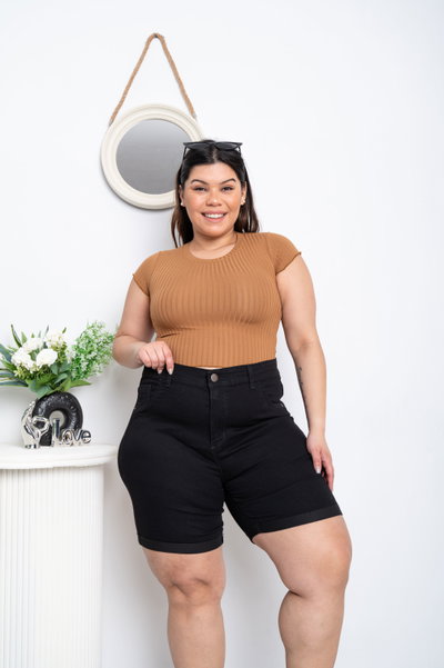 Short Biker Negro Elastizado 