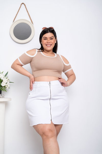 Pollera Blanca c/Cierre Elastizado 