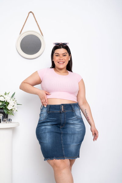 Pollera Azul c/Bigotes Elastizado 