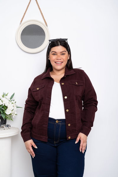 Campera Gabardina Bordo Elastizada