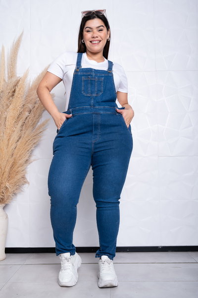 Jardinero Azul Liso Elastizado 