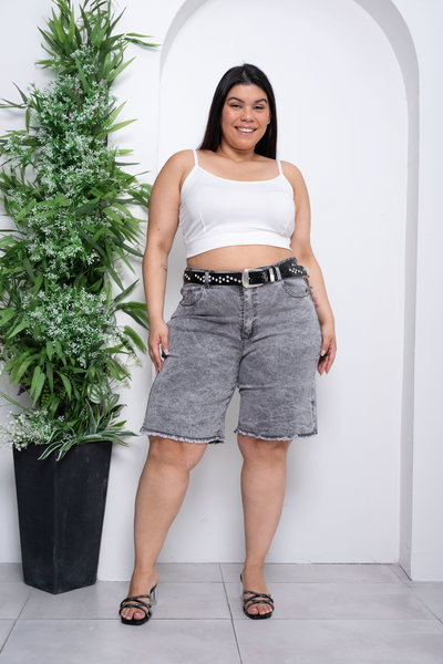 Bermuda Ancha Gris Nevada Elastizada ESP