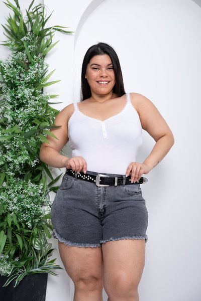 Short Playero Gris Nevado Elastizado 