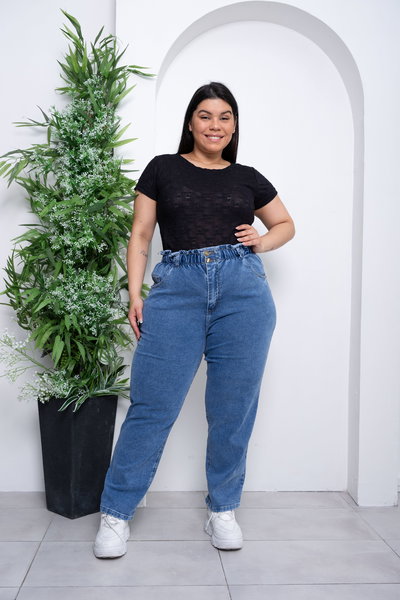 Recto Nevado Cintura Ancha c/Elástico Elastizado