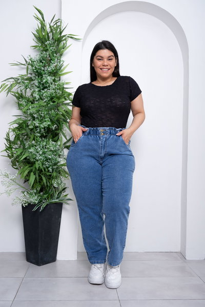 Recto Nevado Cintura Ancha c/Elástico Elastizado ESP