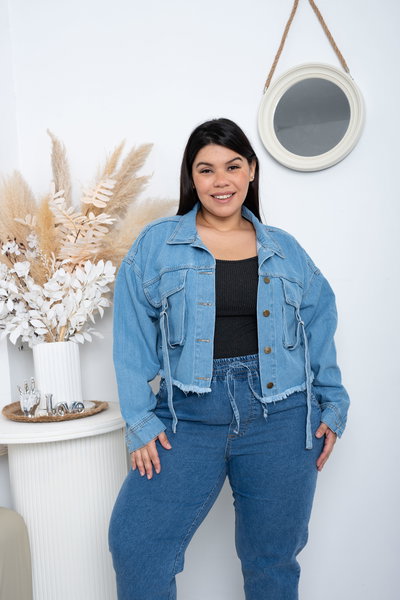 Campera Mom Celeste Rígido 