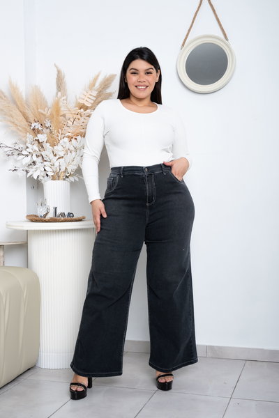 Wideleg Gris Hilo Blanco Elastizado ESP