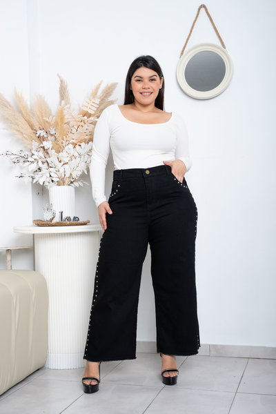 Wideleg Negro c/Tachas Lateral Rígido 