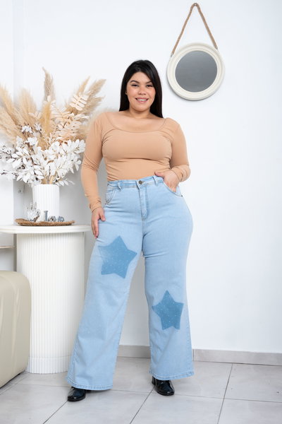 Wideleg Celeste Brillo c/Estrella Elastizado ESP