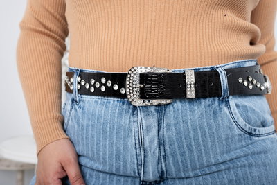 Cinturón Cocodrilo c/Strass Premium