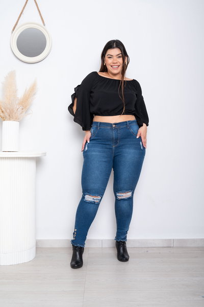 Chupin Azul Tajo c/Ojalillos Elastizado 