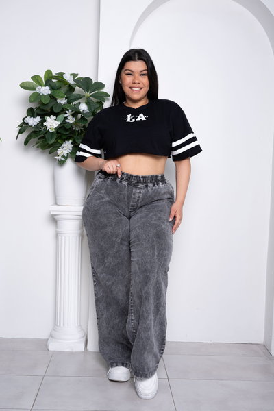 Wideleg Gris Nevado c/Elástico Elastizado